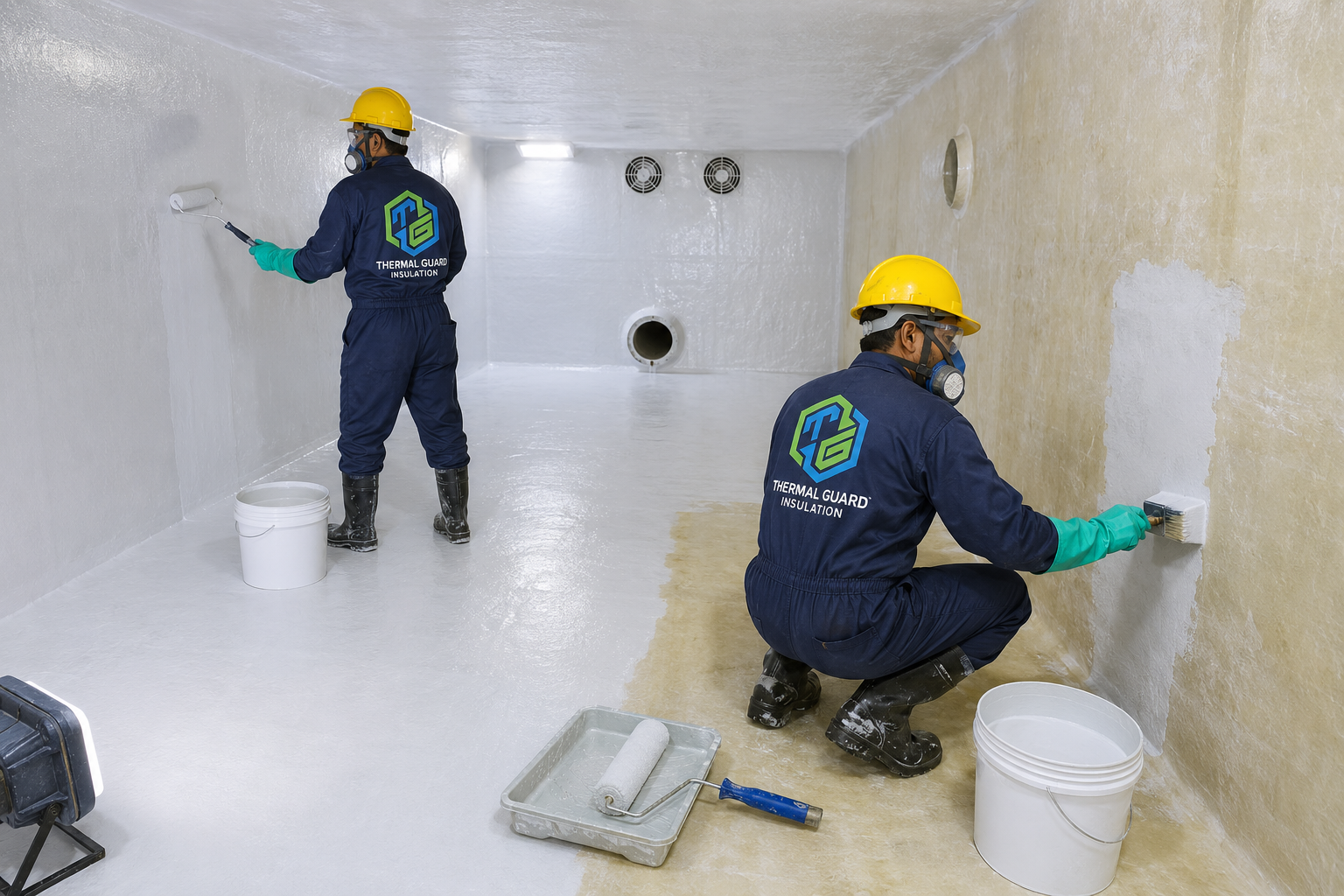 Food-Grade Topcoat – GRP water tank lining process
