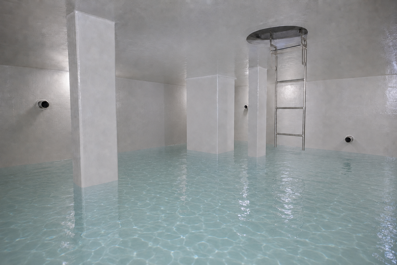 Flood Test – GRP water tank lining process