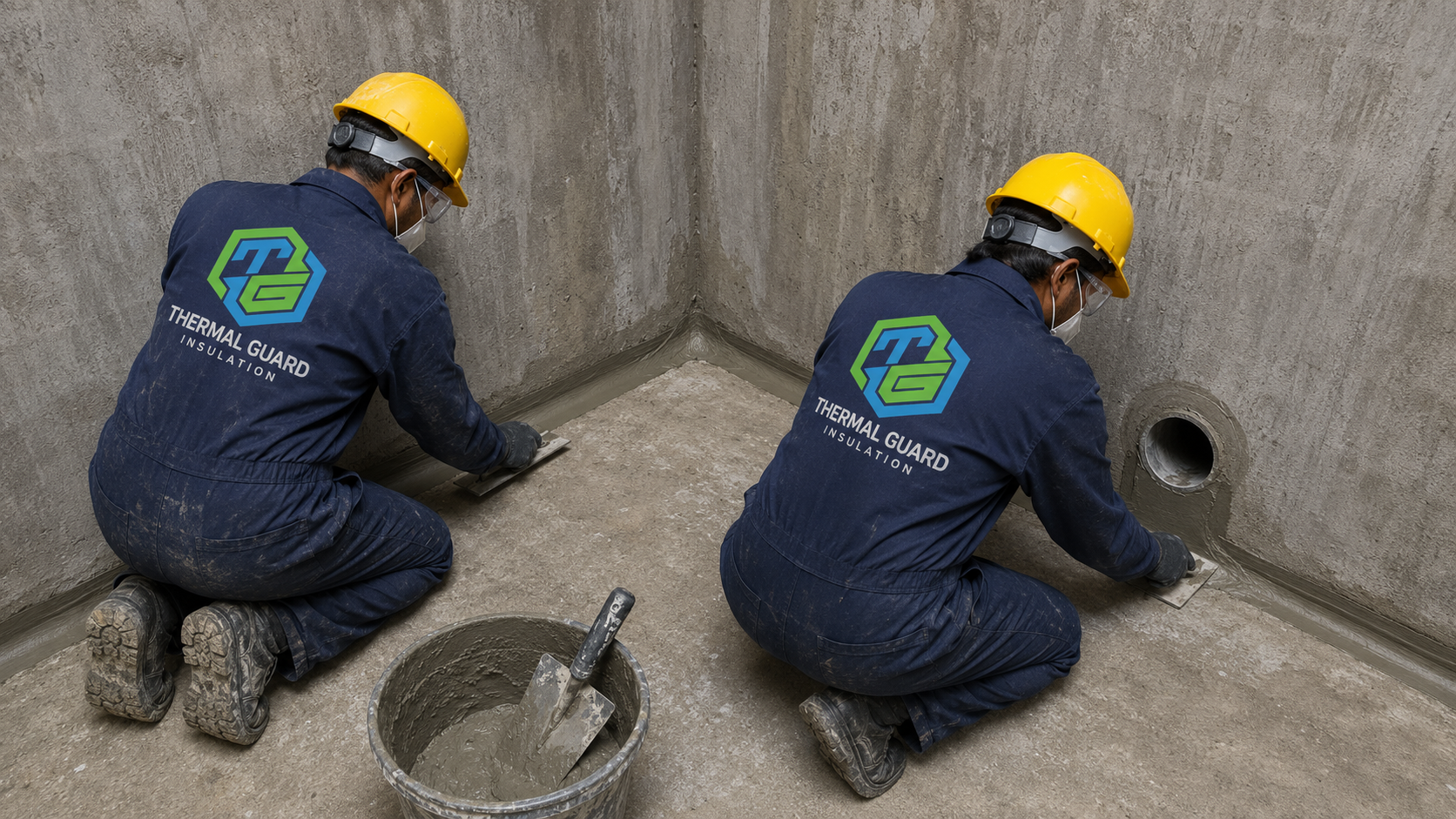 Angle fillet and penetration treatment – GRP water tank lining process
