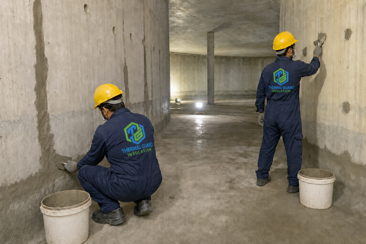 Final surface inspection – GRP water tank lining process
