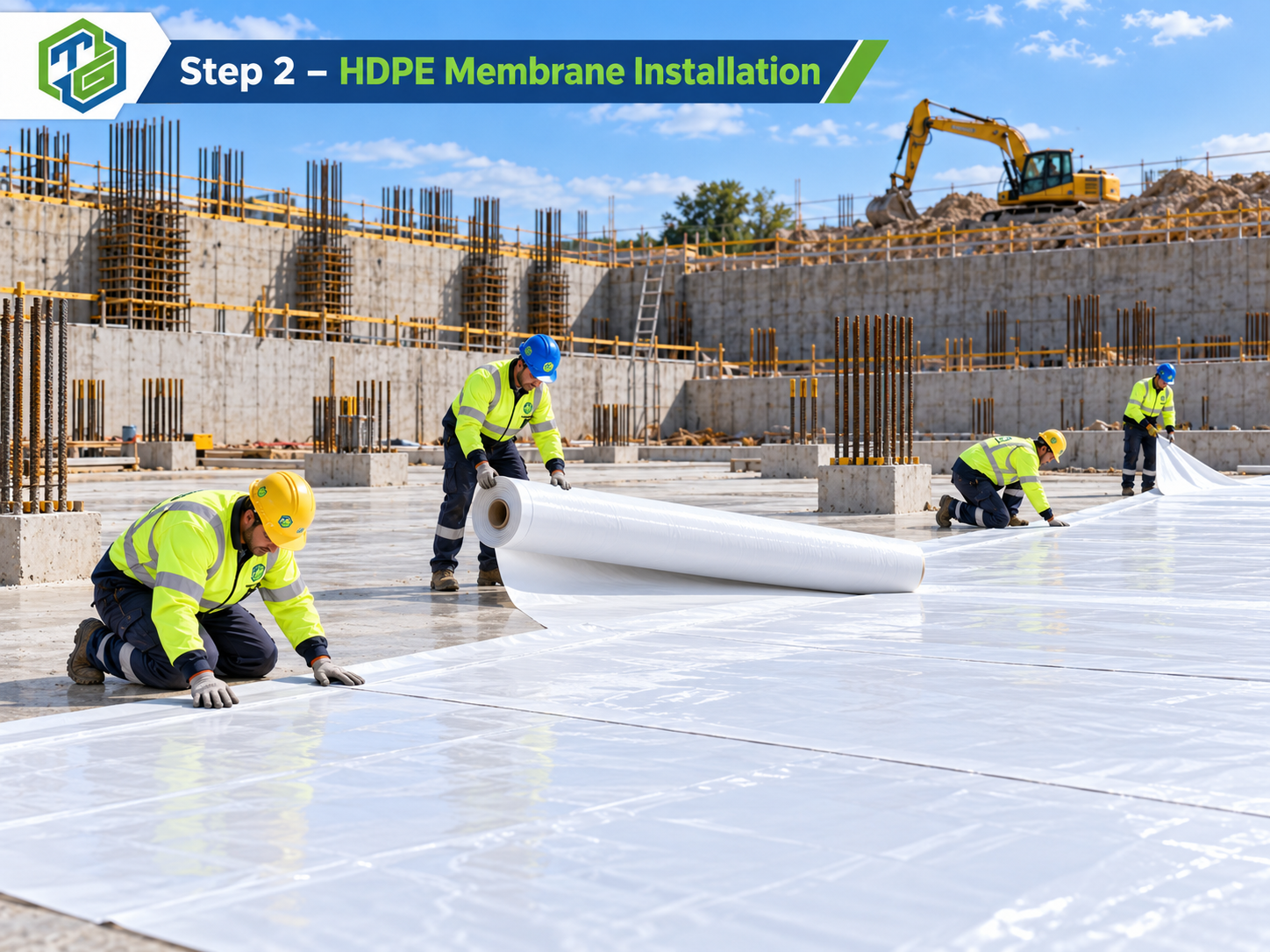 HDPE membrane installation